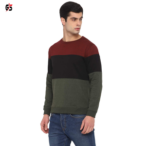 Derniers vêtements de mode pour hommes 2025 sweat-shirt 100% chaud coton polaire col rond patchwork multi couleurs manches complètes vêtements OEM - Product Image 3