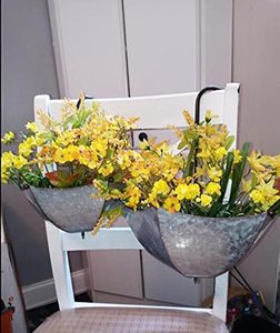 Macetas y macetas de flores galvanizadas, accesorio de diseño de paraguas caliente y atractivo, con rondas de cuerda para plantación - Product Image 4