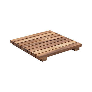 ที่รองแก้วไม้ทรงสี่เหลี่ยมสำหรับเครื่องดื่มโต๊ะกาแฟพร้อมแผ่นรองกันลื่นถาดรองแก้วอะคาเซียสำหรับบ้านกาแฟ - Product Image 3