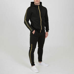 ชุดวอร์มผ้าฝ้ายแบบซิปเต็มตัวสำหรับผู้ชาย,พร้อมกระเป๋าชุดออกกำลังกายเสื้อสูทแจ็คเก็ตและกางเกงจ๊อกกิ้งสำหรับใส่ไปยิม - Product Image 4