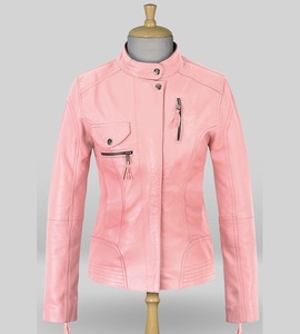 Veste en cuir de mouton avec fermeture éclair, pour femmes, décontractée, à la mode, tout cuir, couleurs, nouvelle collection 2021 - Product Image 1