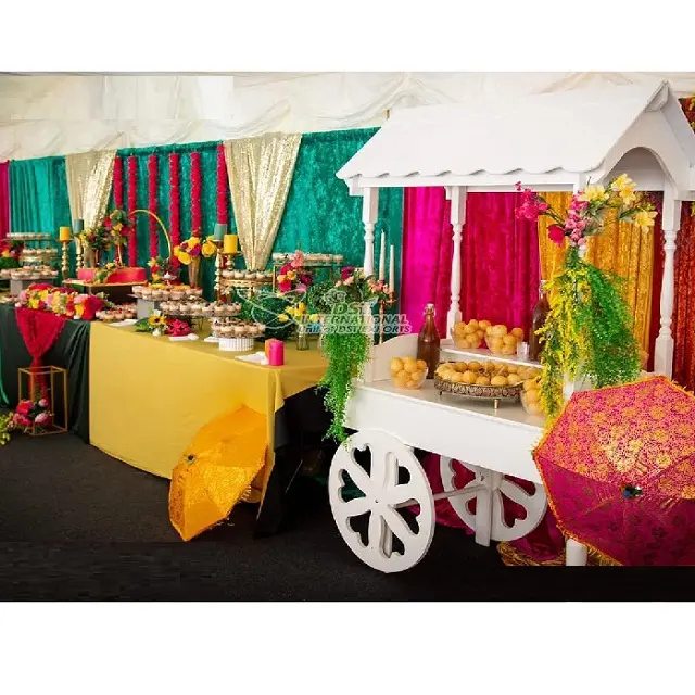 Mehndi Celebration Food Stall Carts Sangeet Food Cart for Wedding Decor Bangle Bar for Mehndi Function Decoration