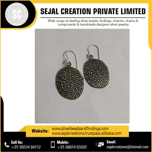 Vente en gros de boucles d'oreilles en argent tribal sterling 925 de nouveau design à la mode avec perle, fournisseur de vendeur indien - Product Image 5