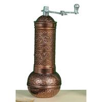 Moulin à poivre authentique en gros moulins à café turcs moulin à sel et à poivre rond cuivre métal authentique moulin à grains d'épices