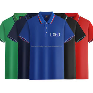 Camiseta de Golf Antiarrugas para Hombre, Cuello Alto, Manga Corta, Algodón Suave Tejido, 180g, Color Sólido Natural, Teñido con Hilo, de Fábrica - Product Image 1