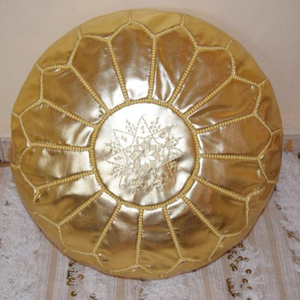 Beautifully Handmade Gold Floor <b>Pouf</b> - Product Image 1