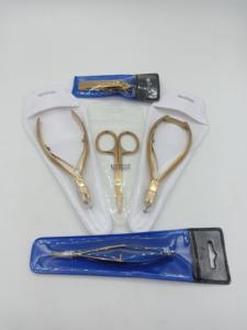 Cortacutículas de acero inoxidable para uñas, herramienta profesional de calidad con logotipo personalizado, de plasma dorado, al por mayor - Product Image 5