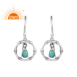 Arizona Turquoise Gemstone Fait à la main Oxydé Argent Goutte Boucle D'oreille Bijoux Pour Femmes Cadeau Pour Sa Collection Dainty - Product Image 1
