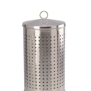 Panier de lavage de linge, corbeille à linge avec couvercle en acier inoxydable, panier à linge pour hôtel - Product Image 1