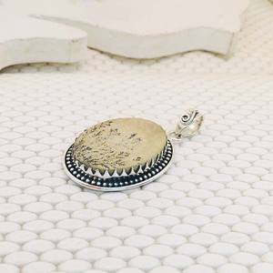 Joyería fina de Plata de Ley 925, collar con colgante ovalado de jaspe con imagen bonita con colgante de plata 925 de piedras preciosas reales - Product Image 4