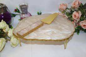 Latest Design <b>Epoxy</b> <b>Resin</b> Cake Stand in Different Color with Metal Stand for Wedding Party Decorate Products - Product Image 3