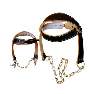 Arnés de cabeza de entrenamiento de gimnasio de cuero duradero de alta calidad personalizado, accesorios de cuello resistentes ajustables con logotipo de Color personalizado - Product Image 2