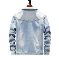 Veste en jean d'hiver pour homme avec doublure en fausse fourrure, col rabattu, décontractée, épaisse, en coton délavé, coupe classique, simple boutonnage