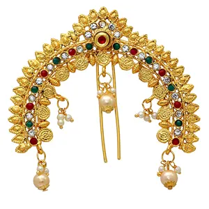 India Yang Indah Perhiasan Maroon & Hijau Warna Kaca Batu Juda Pin
