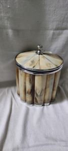 Cubo de hielo de cuerno e incrustaciones de cuerno desnudo en cubo de hielo de forma redonda de acero inoxidable con uso de artículos de fiesta para tapa - Product Image 4