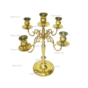 Set Of 2 Aluminium Gold Color Candelabra Customized Size And Shape Candelabra For Wedding And Home Decor - Product Image 4