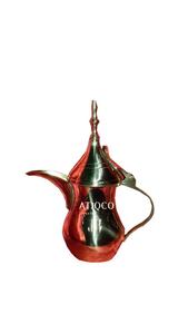 Indian Top Selling Latest Premium Quality <b>Silver</b> Plated Luxury Arabic Dallah Turkish Style Sand Casted Embossed Brass Coffee - Product Image 3