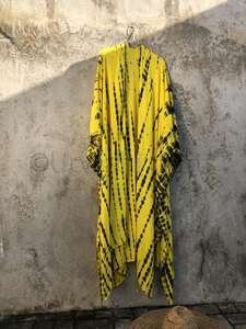 ชุดกิโมโนฤดูร้อนสไตล์โบฮีเมียน ทำมือ ย้อมสีแบบไท-ได แขนสั้น ผ้าเรยอน - Product Image 4