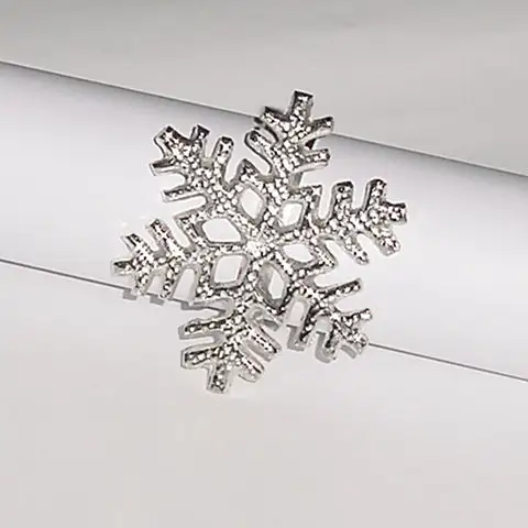 חג המולד Snowflake מפיות טבעת כסף מצופה שולחן קישוט כסף מצופה טבעת