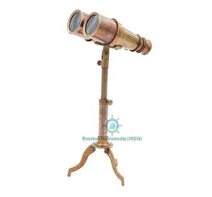 Nautique Antique Finition Victorienne Binoculaire Télescope En Laiton Avec Antique Style Trépied Stand Binoculaire Télescope - Product Image 1