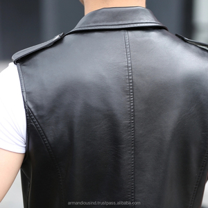 Chaleco de los hombres de moda casual ropa de calle original cuero con personalización la disponibilidad - Product Image 6