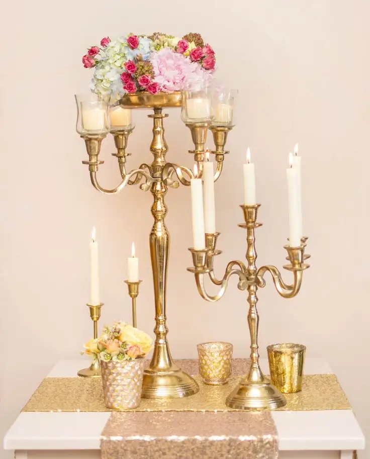 Candelabros tigela de flor candelabros com vidro hurricane nova peça