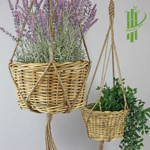 Panier en corde Pots de fleurs et jardinières d'intérieur paniers de rangement en osier de bambou en rotin tissé pour tenture murale nouveau produit - Product Image 3