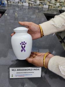 "แมวเผาศพสัตว์เลี้ยงโกศ" มือวาดอลูมิเนียมมุกสีขาวเผาศพ "ใหม่ได้รับการออกแบบสัตว์เลี้ยงโกศ" อุปกรณ์งานศพ - Product Image 4