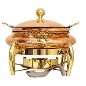 Solid COPPER CHAFING Dish Restaurant Serving Chafing Dish HOTELWARE From Hotel Dining Room Made in India 1 Set Restaruant - Product Image 1
