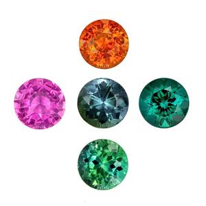 Pierre précieuse multi tourmaline naturelle taillée en brillant de 8mm, pierre à facettes de haute qualité, certifiée IGI, vente en gros - Product Image 2