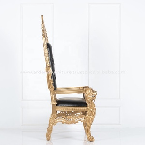 Silla de trono de madera maciza antigua francesa europea, respaldo alto de lujo, mechones, Rey León, novia, novio, muebles, sala de estar de Hotel - Product Image 4