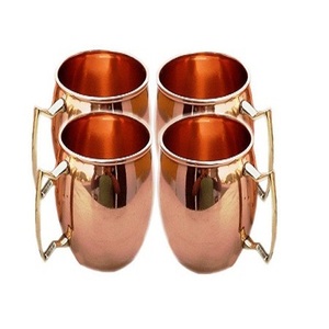 Taza para beber agua martillada de cobre, taza de café de forma redonda de último diseño para vajilla y uso en la cocina - Product Image 2