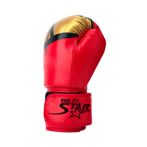 Guantes de Boxeo Personalizables de Piel Sintética PU Roja y Dorada de Calidad Star, con Correa Ajustable para la Muñeca, para Adultos - Product Image 3