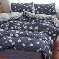 Ensemble de literie 100% coton, housse de couette blanche unie imprimée teintée pour la maison et l'hôtel