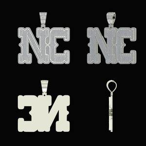 Fine Men's & Women's VVS Moissanite Iced NC Colgante Collar Impresionante Hip Hop Diamond Tester Colgantes y dijes - Product Image 3