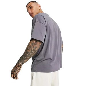 Camiseta extragrande de microfibra cómoda para hombre, Camiseta de punto con estampado de patrón sólido transpirable de secado rápido, venta al por mayor 2025 - Product Image 3