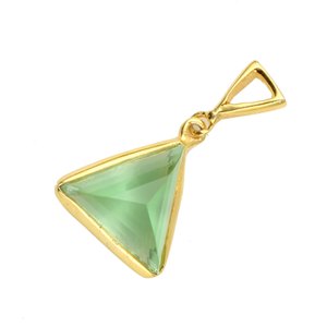 Wholesale 12mm Green <b>Amethyst</b> Quartz <b>Pendant</b> Triangle Shape Gold Silver Plated Sterling Gemstone Trendy Fine <b>Pendants</b> Charms - Product Image 4