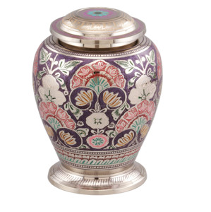 Urnes funéraires pour adultes en laiton de haute qualité avec de belles urnes funéraires en métal fini or et noir de gravure pour les cendres humaines - Product Image 6