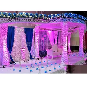 Göz kamaştırıcı elmas kesim düğün çadırı tasarım rüya Fiber kristal düğün çadırı İngiltere muhteşem düğün Palazzo ayağı Mandap UAE