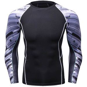 MMA Rash Guard Calidad superior Rash Guard diseño personalizado 100% Poliéster Camisa de compresión MMA Rashguards - Product Image 3