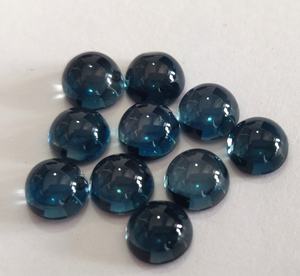 Cabochon bleu londres topaze ronde, naturelle, de 3mm à 8mm, qualité supérieure - Product Image 5