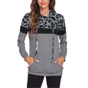 Sudaderas con capucha y sudaderas para mujer Diseño de leopardo Estampado Jersey Estilo Logotipo personalizado Mangas completas Ropa de calle informal - Product Image 1