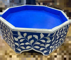 แท่นวางเค้กทำด้วยมือทำจากยางเรซินอินเดียกับแม่มุกฝังกระดูกสีสันสดใสจานใส่ขนมหวานสำหรับช็อคโกแลตและเค้ก - Product Image 3