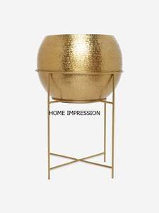 Jardinière ronde de luxe moderne pour l'extérieur jardinière design en métal faite à la main jardinières indiennes support grand accessoires de décoration de jardin - Product Image 4