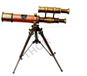 Télescope Nautique en Laiton Antique avec Trépied en Laiton Antique Support Marin - Product Image 1