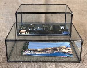 Standard Large Geometric <b>Glass</b> Card <b>Box</b> Terrarium with Slot, - Product Image 1