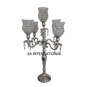 Candelabre en cristal de mariage royal en gros, support de bougie pour les fêtes de luxe, décoration de sol, centre de table - Product Image 6