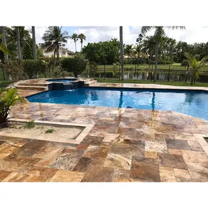 Dalles et carreaux en travertin - Modernes, durables, garantie 5 ans et plus, origine turque, surface polie, couleur beige, pour sols/murs d'hôtels et villas - Product Image 1