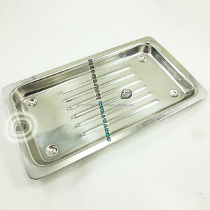 Bandeja de escaladores dentales al por mayor para 7 Instrumentos bandeja de escalador de acero inoxidable de alta calidad con logotipo personalizado para instrumentos dentales bandeja de escalador de acero - Product Image 3