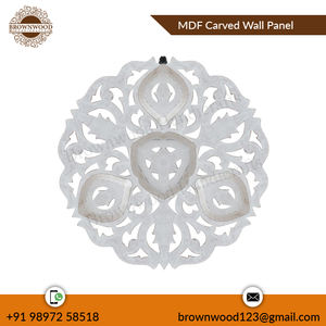 Panel de decoración de pared tallado a mano de MDF de alta calidad, pared redonda de madera de Mandala para decoración del hogar, última llegada del fabricante indio - Product Image 3